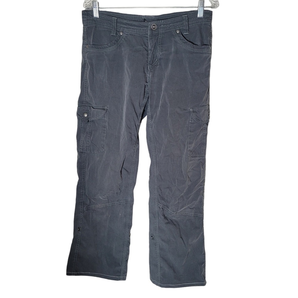 Kuhl Wide Leg Cargo Hiking Pants Women's Size 10 Gray Convertible Hiking FLAW